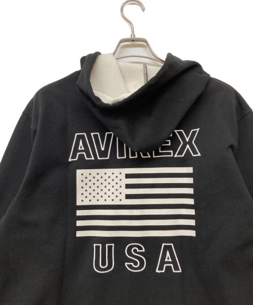 AVIREX（アヴィレックス）AVIREX (アヴィレックス) ジップパーカー ブラック サイズ:2XLの古着・服飾アイテム
