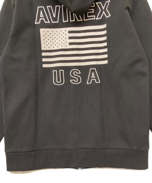 AVIREX（アヴィレックス）AVIREX (アヴィレックス) ジップパーカー ブラック サイズ:2XLの古着・服飾アイテム