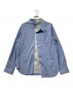 ANDERSSON BELLアンダーソンベル）の古着「26AW ASYMMETRIC LAYERED SHIRT(ニジュウロク エーダブリュー アシメトリック レイヤード シャツ)」｜ブルー