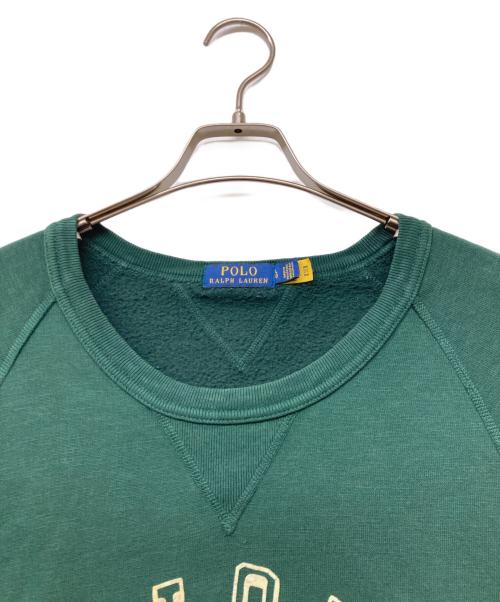 POLO RALPH LAUREN（ポロ・ラルフローレン）POLO RALPH LAUREN (ポロ・ラルフローレン) QRタグ LSCNM1-LONG SLEEVE KNIT(キューアールタグ エルエスシーエヌエムワン ロング スリーブ ニット) グリーン サイズ:SIZELの古着・服飾アイテム
