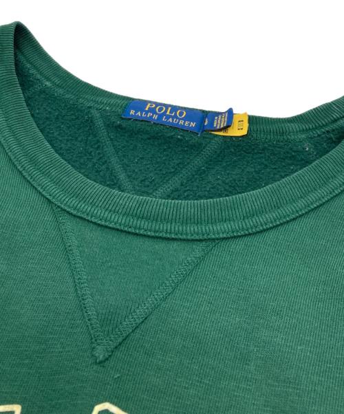 POLO RALPH LAUREN（ポロ・ラルフローレン）POLO RALPH LAUREN (ポロ・ラルフローレン) QRタグ LSCNM1-LONG SLEEVE KNIT(キューアールタグ エルエスシーエヌエムワン ロング スリーブ ニット) グリーン サイズ:SIZELの古着・服飾アイテム