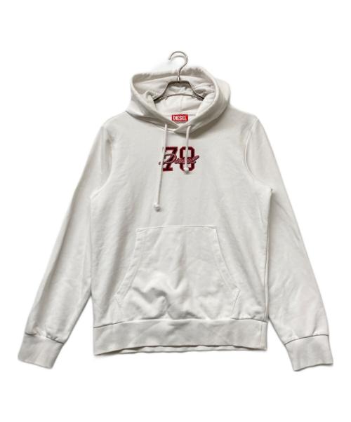 DIESEL（ディーゼル）DIESEL (ディーゼル) S-GINN-HOOD-K22 プルオーバープリントパーカー ホワイト サイズ:sizeSの古着・服飾アイテム