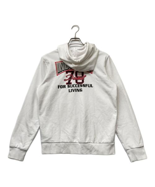 DIESEL（ディーゼル）DIESEL (ディーゼル) S-GINN-HOOD-K22 プルオーバープリントパーカー ホワイト サイズ:sizeSの古着・服飾アイテム