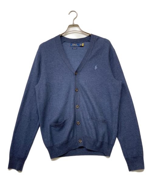 POLO RALPH LAUREN（ポロ・ラルフローレン）POLO RALPH LAUREN (ポロ・ラルフローレン) QRタグポニー刺繍ニットカーディガン ネイビー サイズ:sizeMの古着・服飾アイテム