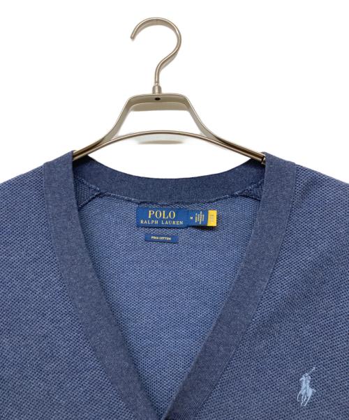 POLO RALPH LAUREN（ポロ・ラルフローレン）POLO RALPH LAUREN (ポロ・ラルフローレン) QRタグポニー刺繍ニットカーディガン ネイビー サイズ:sizeMの古着・服飾アイテム
