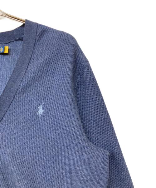 POLO RALPH LAUREN（ポロ・ラルフローレン）POLO RALPH LAUREN (ポロ・ラルフローレン) QRタグポニー刺繍ニットカーディガン ネイビー サイズ:sizeMの古着・服飾アイテム