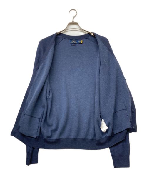 POLO RALPH LAUREN（ポロ・ラルフローレン）POLO RALPH LAUREN (ポロ・ラルフローレン) QRタグポニー刺繍ニットカーディガン ネイビー サイズ:sizeMの古着・服飾アイテム