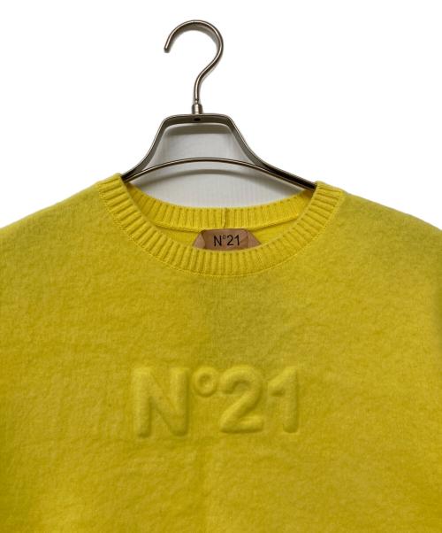N°21（ヌメロヴェントゥーノ）N°21 (ヌメロヴェントゥーノ) ロゴウールニット イエロー サイズ:40の古着・服飾アイテム
