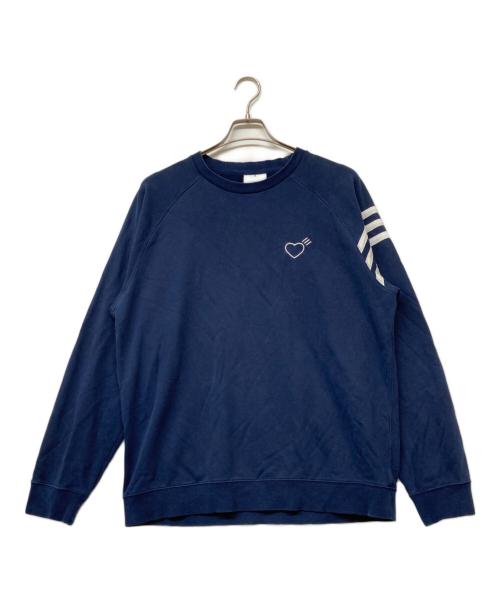 adidas（アディダス）adidas (アディダス) HUMAN MADE (ヒューマンメイド) Crew Neck Sweatshirt(クルー ネック スウェットシャツ) ネイビー サイズ:sizeXLの古着・服飾アイテム