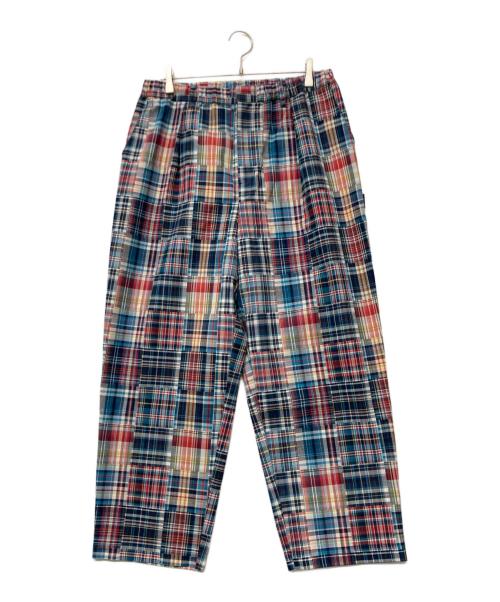 APPLEBUM（アップルバム）APPLEBUM (アップルバム) Patchwork Madras Wide Pants(パッチワーク マドラス ワイド パンツ) ブルー×レッド サイズ:SIZEL 未使用品の古着・服飾アイテム