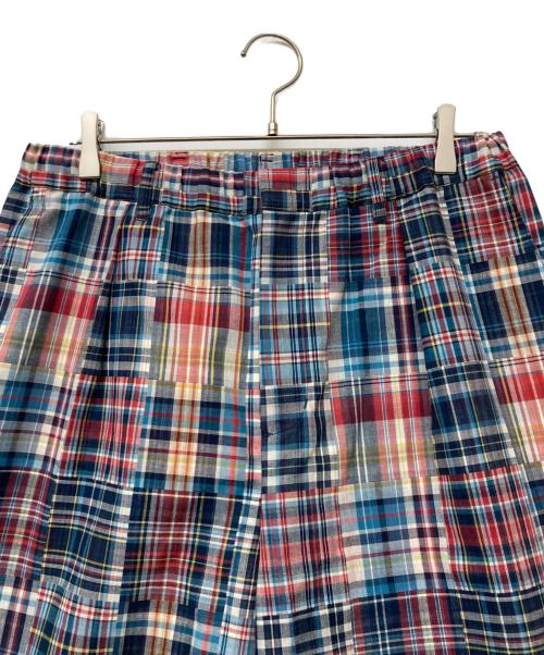 APPLEBUM（アップルバム）APPLEBUM (アップルバム) Patchwork Madras Wide Pants(パッチワーク マドラス ワイド パンツ) ブルー×レッド サイズ:SIZEL 未使用品の古着・服飾アイテム