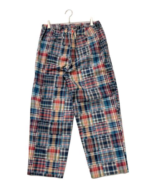 APPLEBUM（アップルバム）APPLEBUM (アップルバム) Patchwork Madras Wide Pants(パッチワーク マドラス ワイド パンツ) ブルー×レッド サイズ:SIZEL 未使用品の古着・服飾アイテム