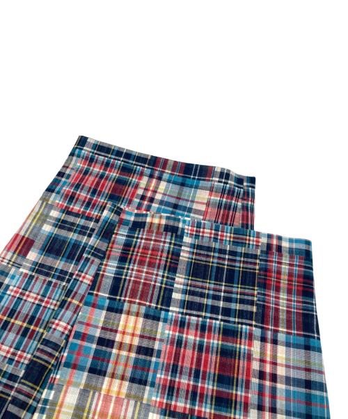 APPLEBUM（アップルバム）APPLEBUM (アップルバム) Patchwork Madras Wide Pants(パッチワーク マドラス ワイド パンツ) ブルー×レッド サイズ:SIZEL 未使用品の古着・服飾アイテム