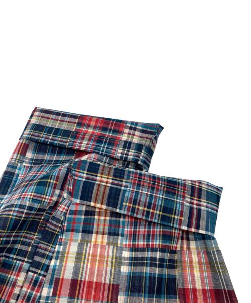 APPLEBUM（アップルバム）APPLEBUM (アップルバム) Patchwork Madras Wide Pants(パッチワーク マドラス ワイド パンツ) ブルー×レッド サイズ:SIZEL 未使用品の古着・服飾アイテム