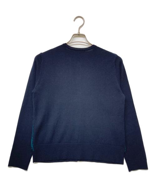 NARA CAMICIE（ナラカミーチェ）NARA CAMICIE (ナラカミーチェ) レース切替ニットカーディガン ネイビー サイズ:SIZE 2の古着・服飾アイテム
