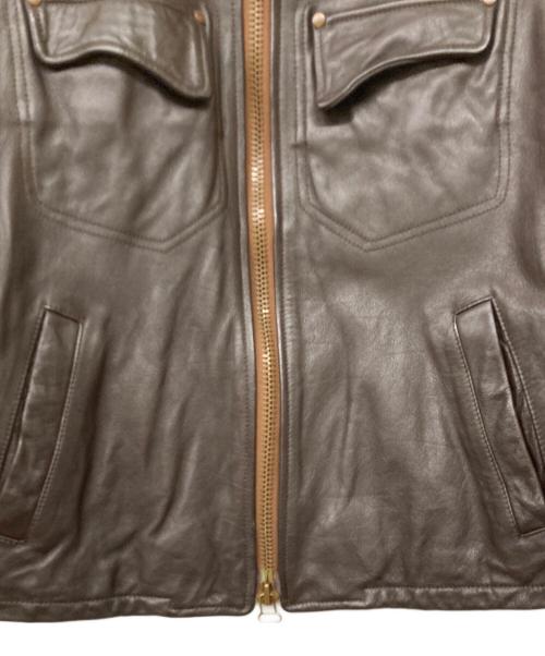 Magic Loop（マジックループ）Magic Loop (マジックループ) バッファローレザージップジャケット ブラウン サイズ:46の古着・服飾アイテム