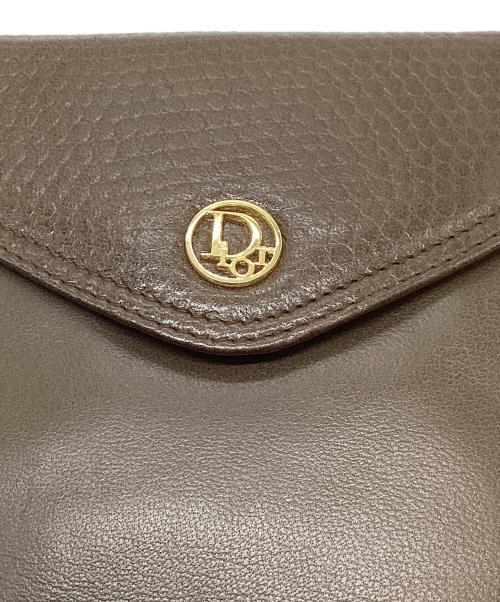 Christian Dior（クリスチャン ディオール）Christian Dior (クリスチャン ディオール) ヴィンテージCDサークルレザーフラップウォレット ブラウンの古着・服飾アイテム