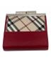 BURBERRY (バーバリー) ノバチェックコインケース ベージュ×ブラック：6000円