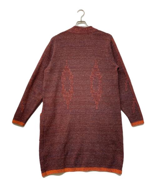Seagreen（シーグリーン）Seagreen (シーグリーン) ネイティブ刺繍リネンブレンドロングカーディガン オレンジ サイズ:不明の古着・服飾アイテム