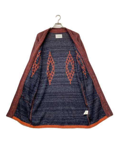 Seagreen（シーグリーン）Seagreen (シーグリーン) ネイティブ刺繍リネンブレンドロングカーディガン オレンジ サイズ:不明の古着・服飾アイテム