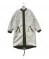中古・古着 MACPHEE (マカフィー) ナイロンフリース リバーシブルノーカラーコート オリーブ×ホワイト サイズ:sizeS：6000円
