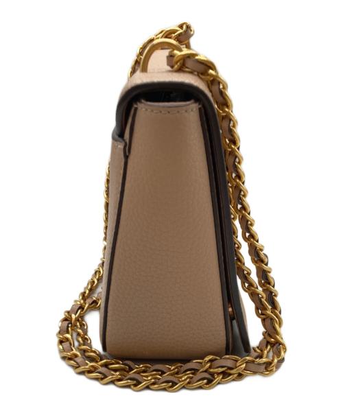 TORY BURCH（トリーバーチ）TORY BURCH (トリーバーチ) Britten ペブルレザーチェーンショルダーフラップバッグ ライトピンクの古着・服飾アイテム