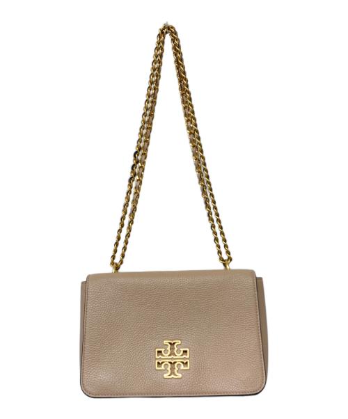 TORY BURCH（トリーバーチ）TORY BURCH (トリーバーチ) Britten ペブルレザーチェーンショルダーフラップバッグ ライトピンクの古着・服飾アイテム