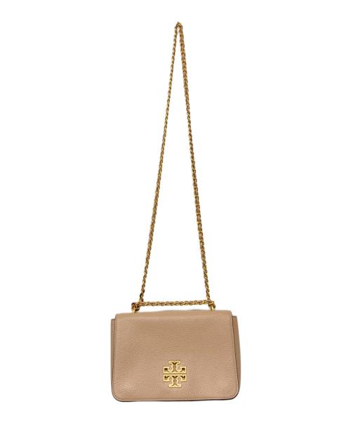 TORY BURCH（トリーバーチ）TORY BURCH (トリーバーチ) Britten ペブルレザーチェーンショルダーフラップバッグ ライトピンクの古着・服飾アイテム