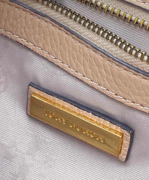 TORY BURCH（トリーバーチ）TORY BURCH (トリーバーチ) Britten ペブルレザーチェーンショルダーフラップバッグ ライトピンクの古着・服飾アイテム
