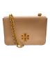 TORY BURCH（トリーバーチ）の古着「Britten ペブルレザーチェーンショルダーフラップバッグ」｜ライトピンク