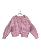 Sea Room lynn×BADシールームリン×バッド）の古着「ケーブルニットカーディガン」｜ピンク