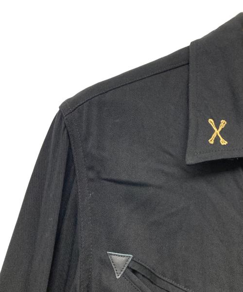 VANSON（バンソン）VANSON (バンソン) スカル刺繍レーヨンシャツ ブラック サイズ:SIZEMの古着・服飾アイテム