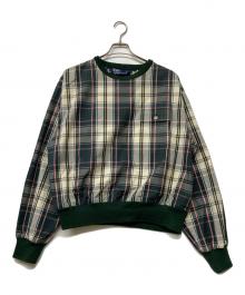 POLO RALPH LAUREN（ポロ・ラルフローレン）の古着「90s マドラスチェック スウェット」｜グリーン