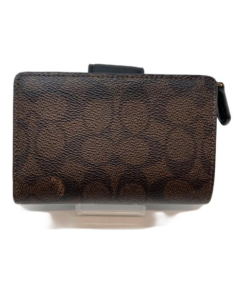 COACH（コーチ）COACH (コーチ) ミディアム コーナー ジップ ウォレット・シグネチャー キャンバス ブラウンの古着・服飾アイテム