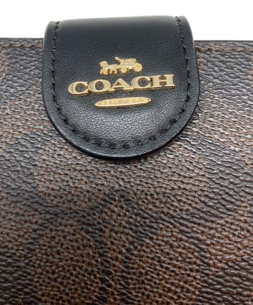 COACH（コーチ）COACH (コーチ) ミディアム コーナー ジップ ウォレット・シグネチャー キャンバス ブラウンの古着・服飾アイテム