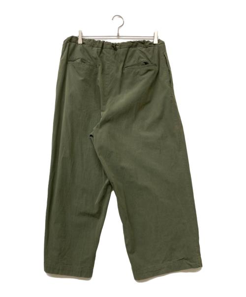 LA BOUCLE（ラ ブークル）LA BOUCLE (ラ ブークル) Gass Twill ワイド イージーパンツ オリーブ サイズ:Freeの古着・服飾アイテム