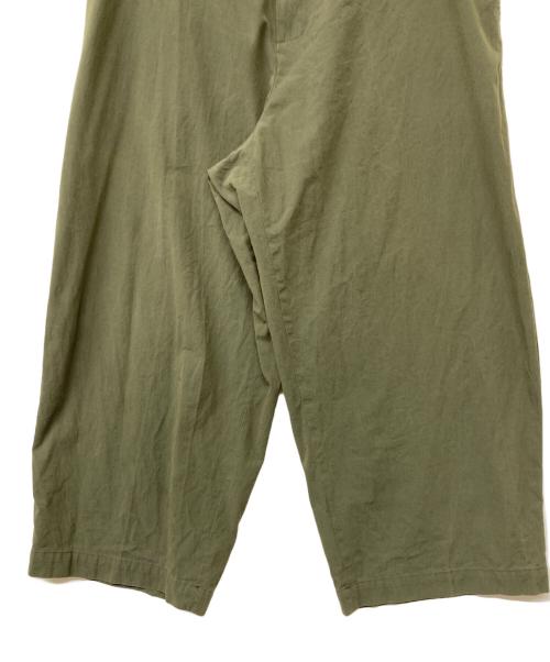 LA BOUCLE（ラ ブークル）LA BOUCLE (ラ ブークル) Gass Twill ワイド イージーパンツ オリーブ サイズ:Freeの古着・服飾アイテム