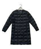TAIONタイオン）の古着「ノーカラーダウンコート」｜ブラック
