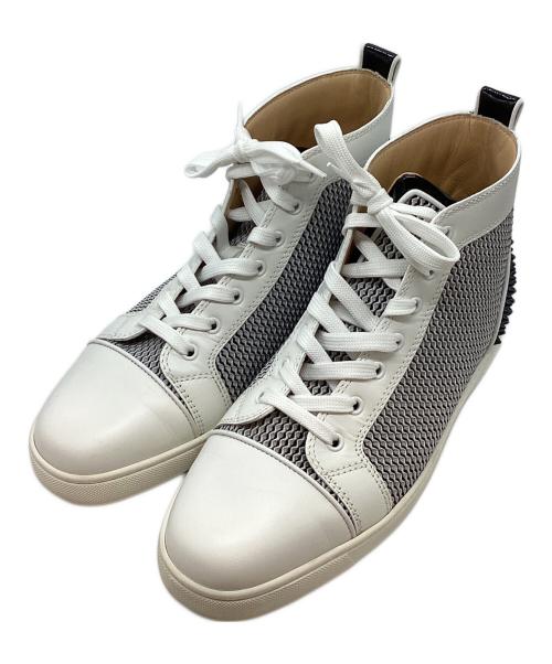 Christian Louboutin（クリスチャン・ルブタン）Christian Louboutin (クリスチャン・ルブタン) スタッズハイカットスニーカー ホワイト×ブラック サイズ:42 1/2の古着・服飾アイテム