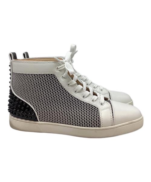 Christian Louboutin（クリスチャン・ルブタン）Christian Louboutin (クリスチャン・ルブタン) スタッズハイカットスニーカー ホワイト×ブラック サイズ:42 1/2の古着・服飾アイテム