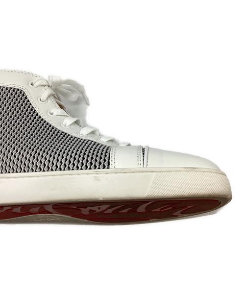 Christian Louboutin（クリスチャン・ルブタン）Christian Louboutin (クリスチャン・ルブタン) スタッズハイカットスニーカー ホワイト×ブラック サイズ:42 1/2の古着・服飾アイテム