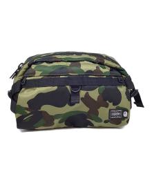 PORTER×A BATHING APE（ポーター×アベイシングエイプ）の古着「1ST CAMO WAIST BAG/カモウエストバッグ」｜カーキ