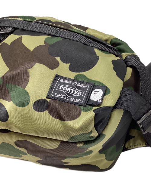 PORTER（ポーター）PORTER (ポーター) A BATHING APE (アベイシングエイプ) 1ST CAMO WAIST BAG/カモウエストバッグ カーキの古着・服飾アイテム