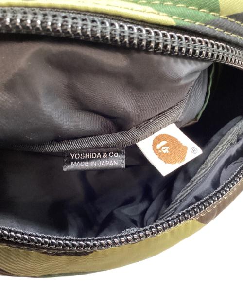PORTER（ポーター）PORTER (ポーター) A BATHING APE (アベイシングエイプ) 1ST CAMO WAIST BAG/カモウエストバッグ カーキの古着・服飾アイテム