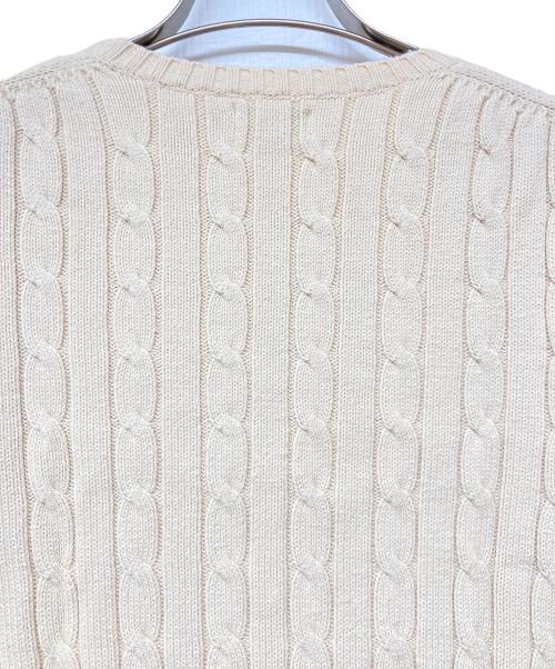 POLO RALPH LAUREN（ポロ・ラルフローレン）POLO RALPH LAUREN (ポロ・ラルフローレン) QRタグ Cable-Knit Cotton Sweater アイボリー サイズ:SIZE Sの古着・服飾アイテム