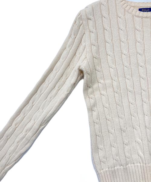 POLO RALPH LAUREN（ポロ・ラルフローレン）POLO RALPH LAUREN (ポロ・ラルフローレン) QRタグ Cable-Knit Cotton Sweater アイボリー サイズ:SIZE Sの古着・服飾アイテム