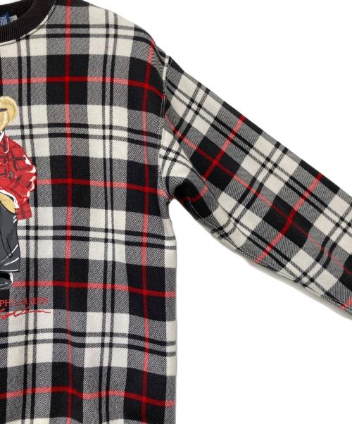 POLO RALPH LAUREN（ポロ・ラルフローレン）POLO RALPH LAUREN (ポロ・ラルフローレン) QRタグ Polo ベア コットンブレンド スウェットシャツ ブラック×ホワイト サイズ:SIZE Sの古着・服飾アイテム