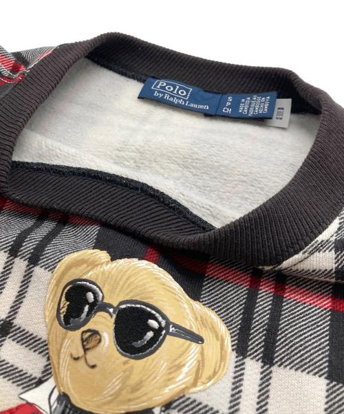 POLO RALPH LAUREN（ポロ・ラルフローレン）POLO RALPH LAUREN (ポロ・ラルフローレン) QRタグ Polo ベア コットンブレンド スウェットシャツ ブラック×ホワイト サイズ:SIZE Sの古着・服飾アイテム