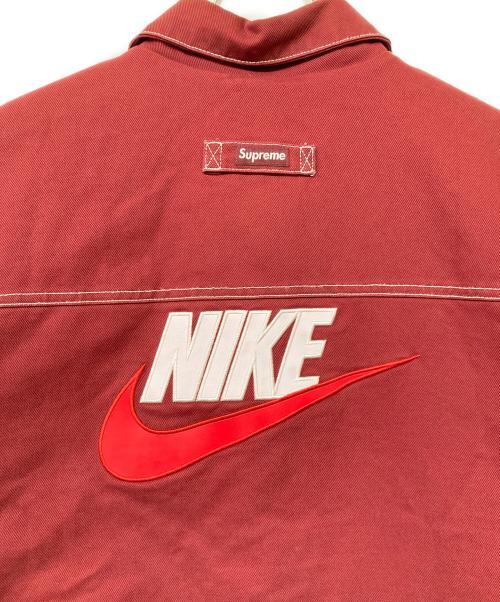 NIKE（ナイキ）NIKE (ナイキ) SUPREME (シュプリーム) 18AW Double Zip Work Jacket（18 エーダブリュー ダブル ジップ ワーク ジャケット） レッド サイズ:SIZE Lの古着・服飾アイテム