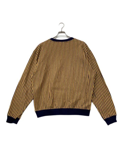 stussy（ステューシー）stussy (ステューシー) Vertical Dot Striped Ls Crew(バーティカル ドット ストライプド エルエス クルー) ベージュ×ネイビー サイズ:SIZELの古着・服飾アイテム